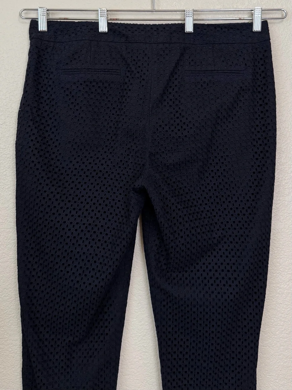 Talbots Navy Blue Eyelet Signature Fit Dress Pants, Size 16